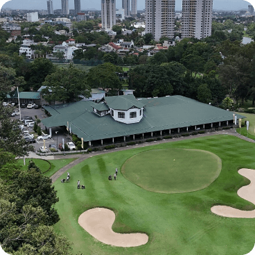 Group of golfers on course