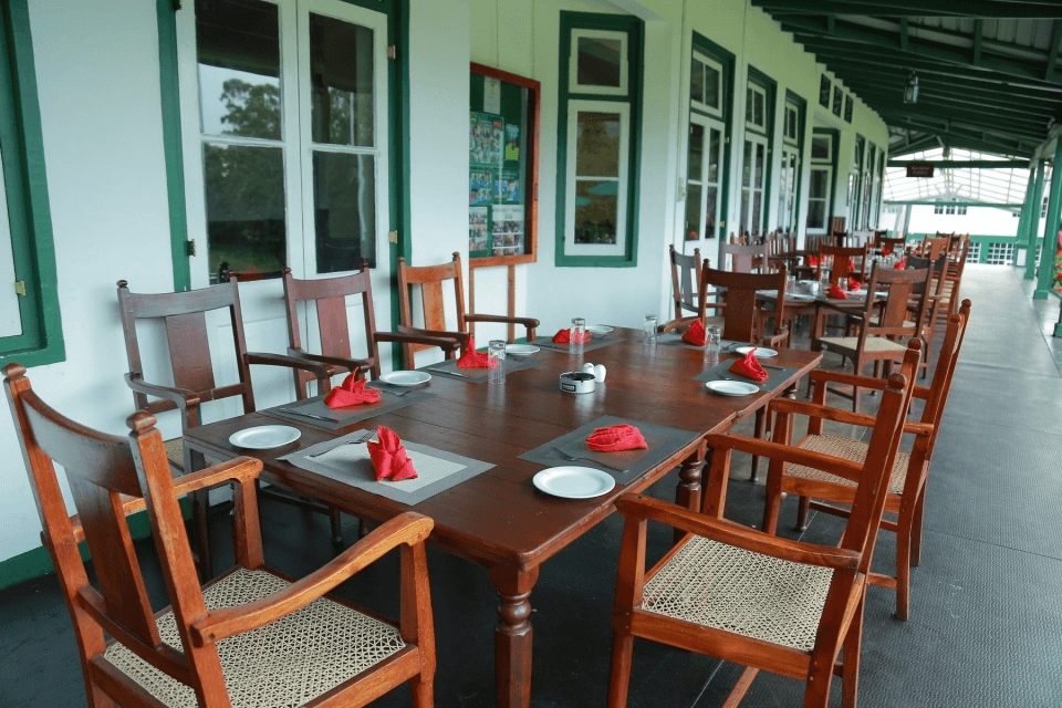 Golfer near clubhouse